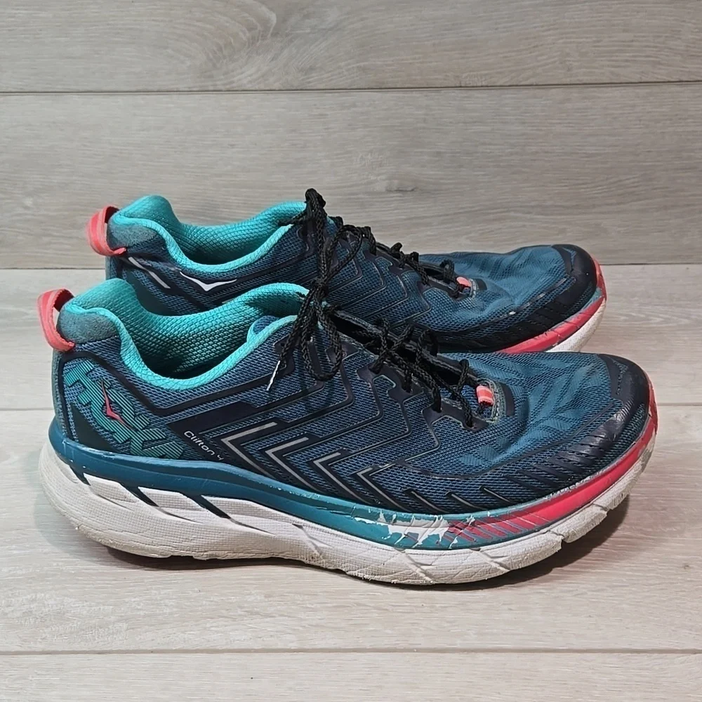 Hoka One One Womens Clifton 4 Athletic Running Sneakers shoes sz 10